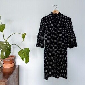 Anthropologie Hutch Mock Neck Ruffle Sleeve Sweater Dress